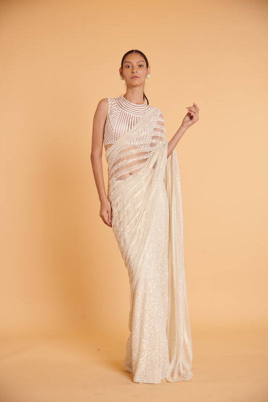 husn Vanilla bling bling striped classic drape