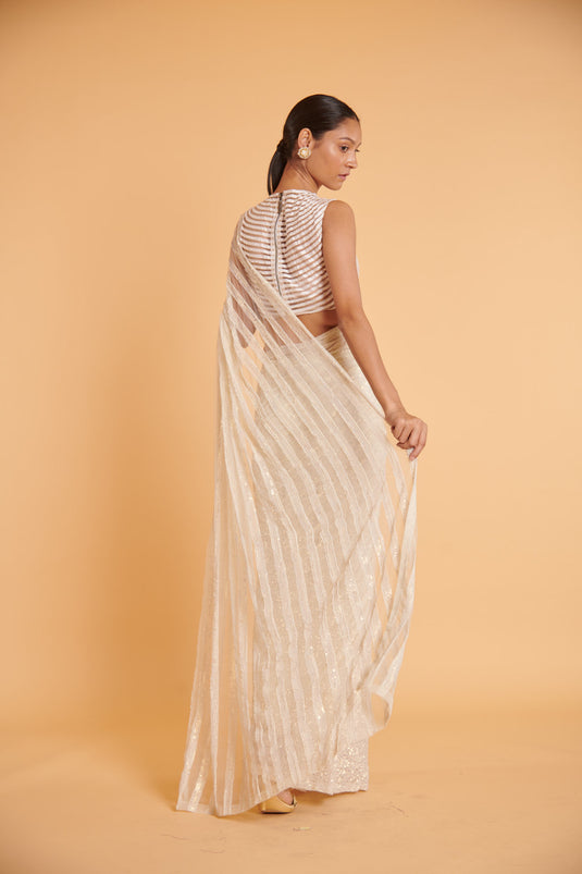 husn Vanilla bling bling striped classic drape