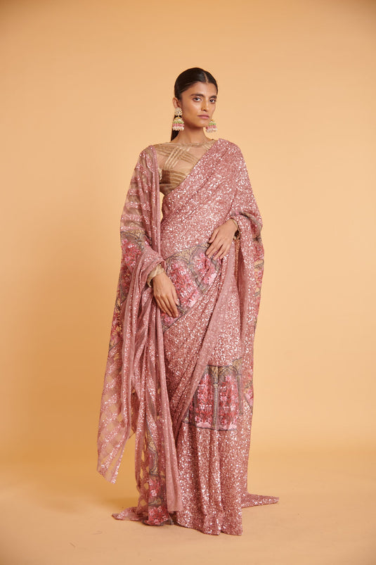 husn Blush bling bling lattice traditional drape