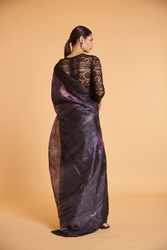 husn Mughal grape noir classic drape