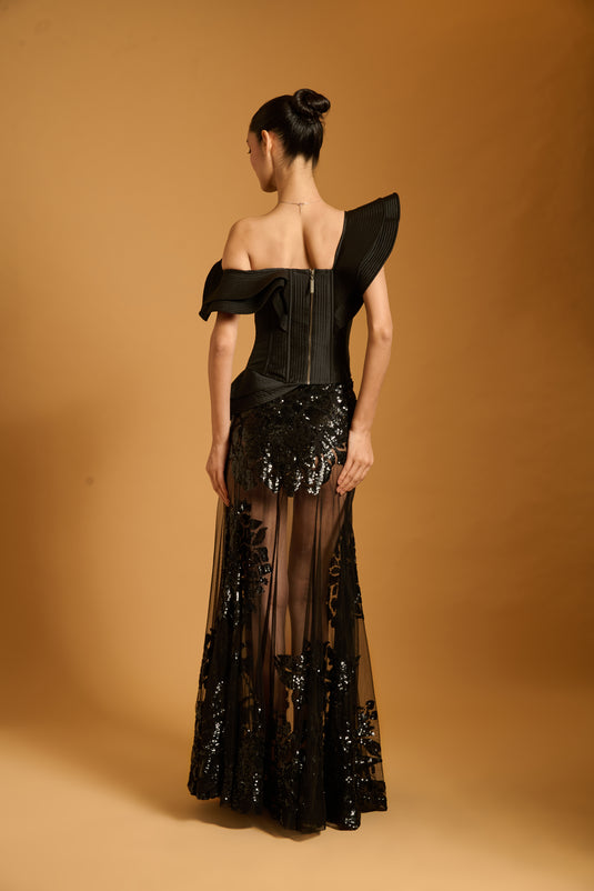 Trifecta black structural corset