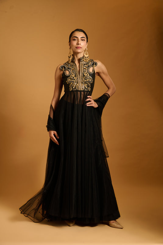 Trifecta black serpent anarkali