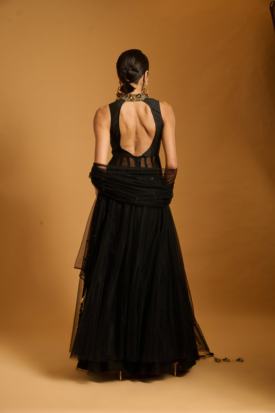 Trifecta black serpent anarkali