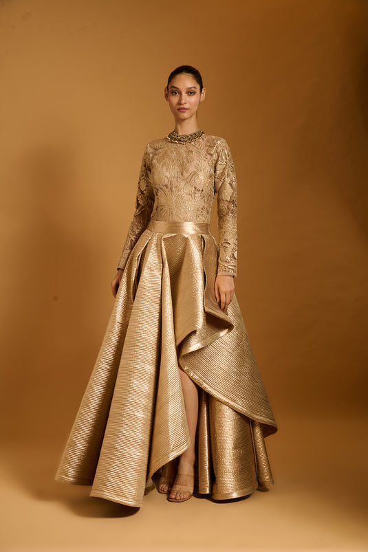 Trifecta gold applique body suit