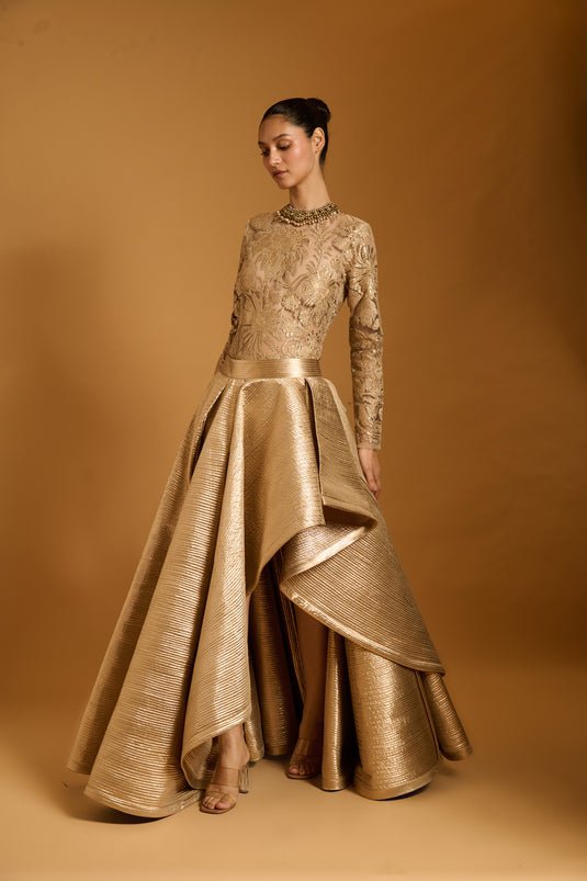 Trifecta gold applique body suit