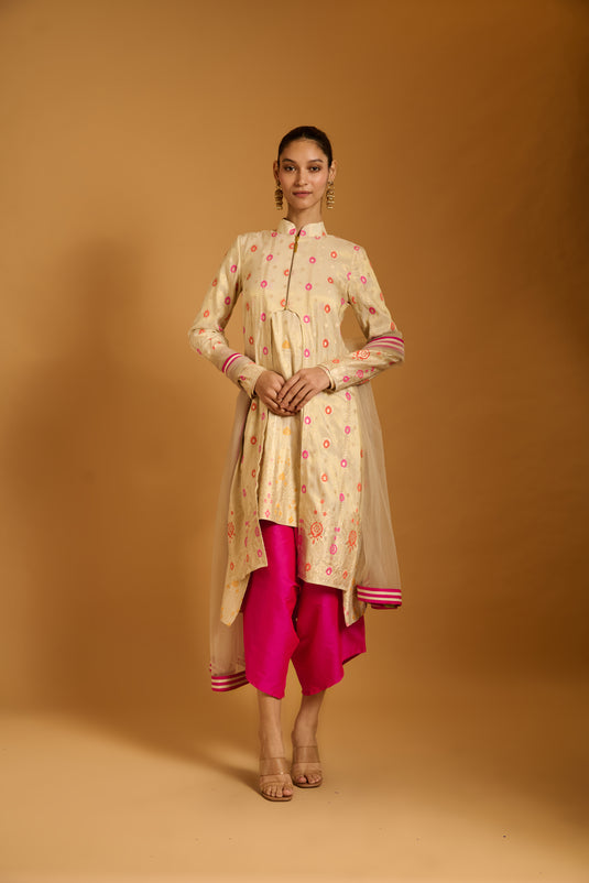 Trifecta fuchsia bootie achkan