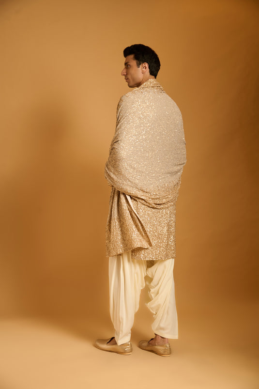Trifecta gold sequin dupatta