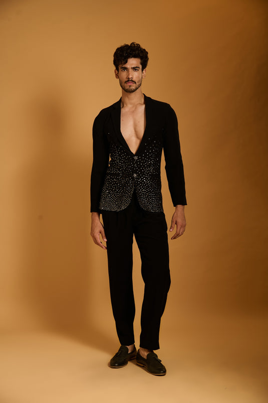 Trifecta black gunmetal crystal suit