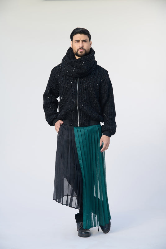 Asphalt jungle bomber knit