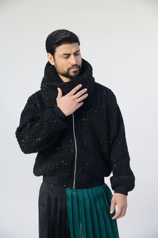 Asphalt jungle bomber knit