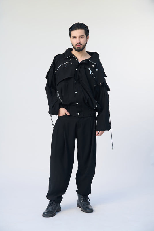 Asphalt jungle black balloon pants