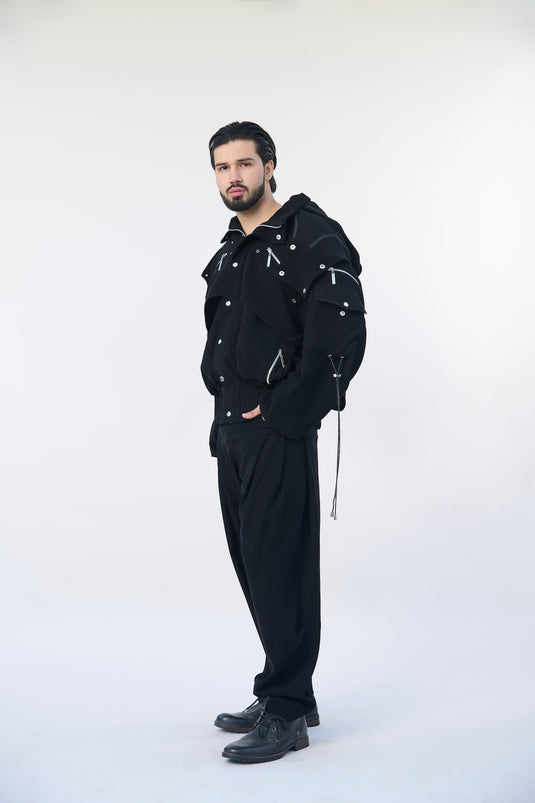 Asphalt jungle black balloon pants