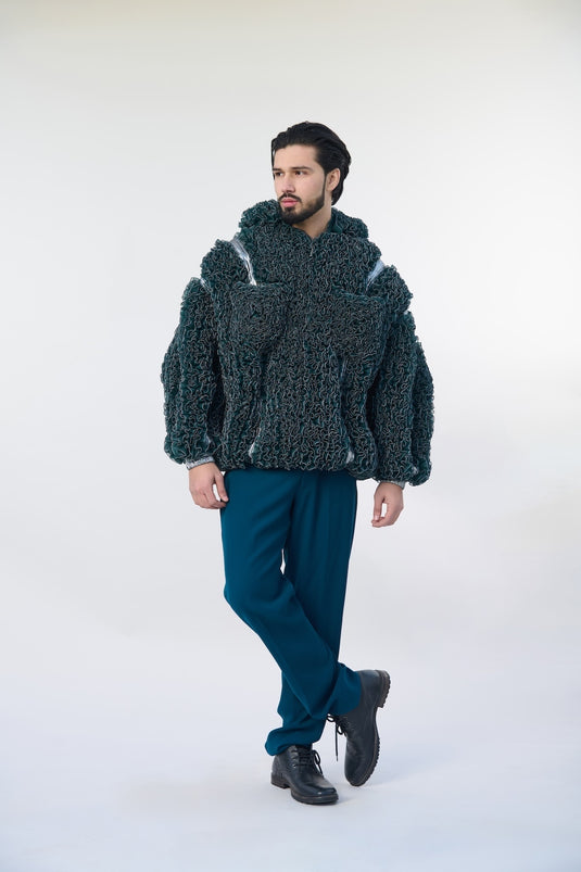 Asphalt jungle ruffled kimono