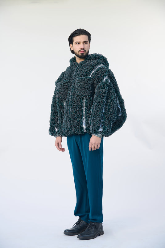 Asphalt jungle ruffled kimono