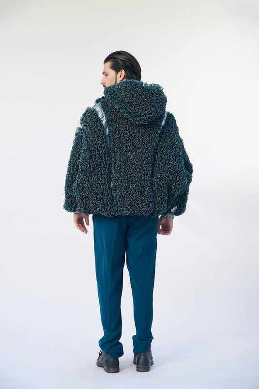 Asphalt jungle ruffled kimono