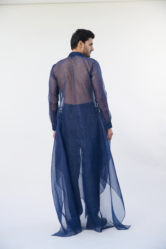 Asphalt jungle cascade drape kurta