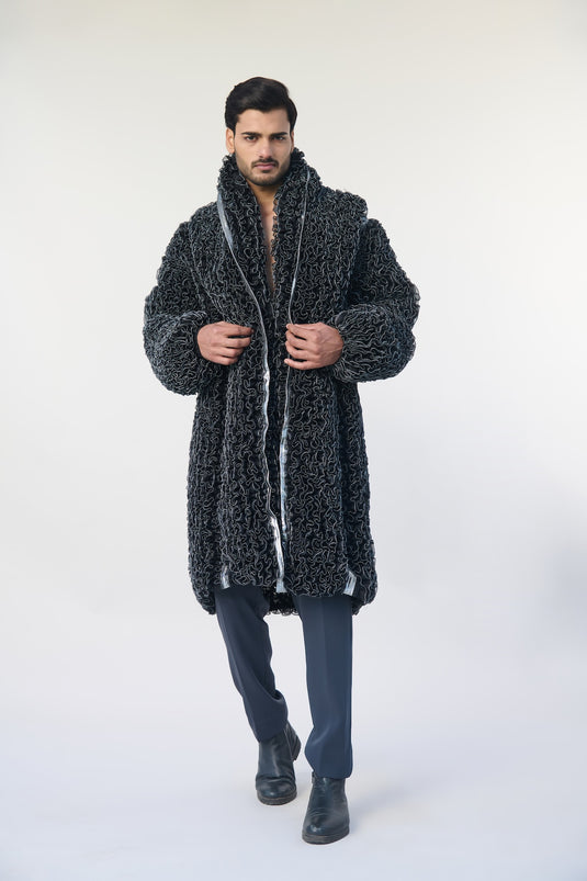 Asphalt jungle ruffled overcoat