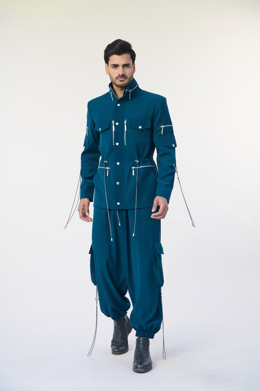 Asphalt jungle teal safari coord