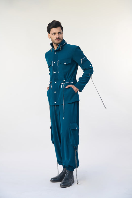 Asphalt jungle teal safari coord