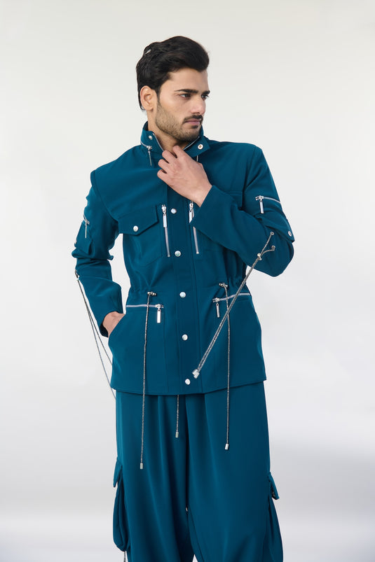 Asphalt jungle teal safari coord