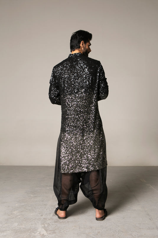 Cult Black to Gunmetal Bling Bling Kurta
