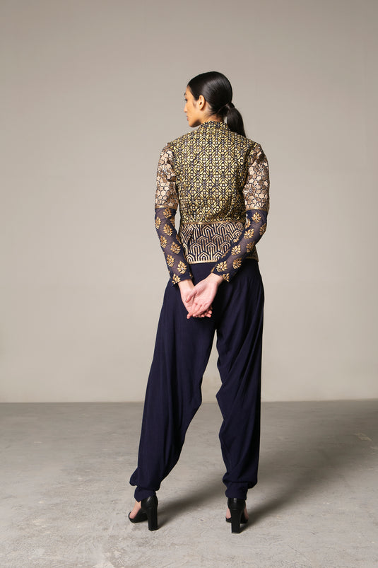 Cult Navy Ultra Glam Crop Jacket