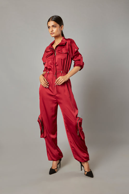 Stretch Sheen Red Jump