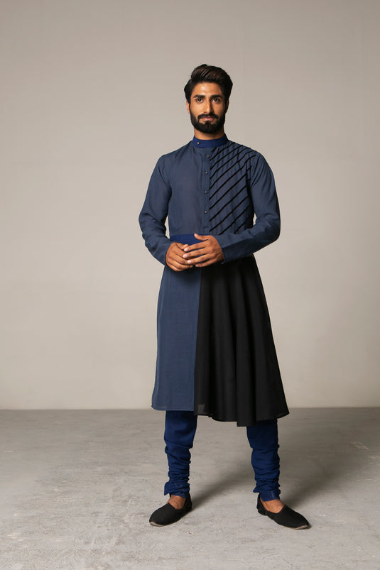 Cult Charcoal Panelled Kurta