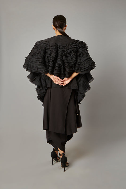 Sheer-Luxe Ruffle Black