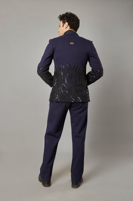 Dripping Stretch Suit Navy Him