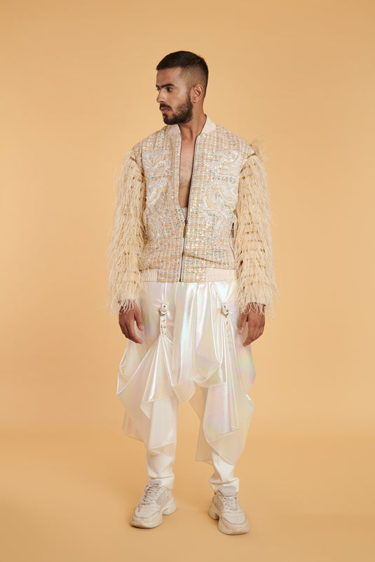 GENERATION GOLD Bling bling plaid flight bomber.