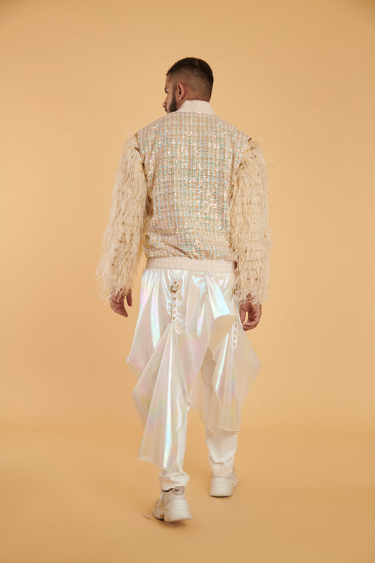 GENERATION GOLD Bling bling plaid flight bomber.