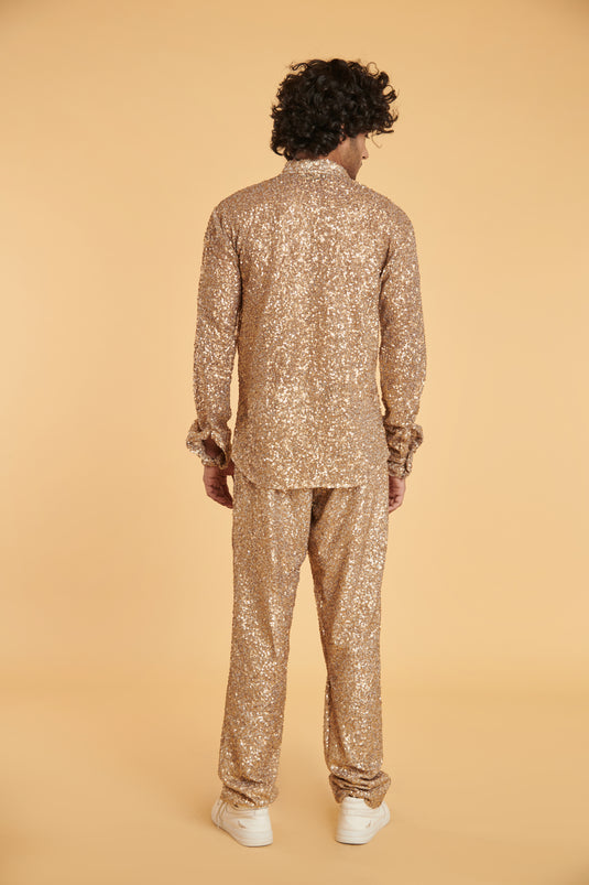 GENERATION GOLD Gilded bling-bling shacket.