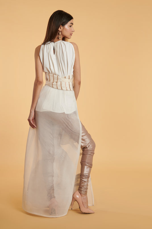 GENERATION GOLD Vanilla stretch silk halter.