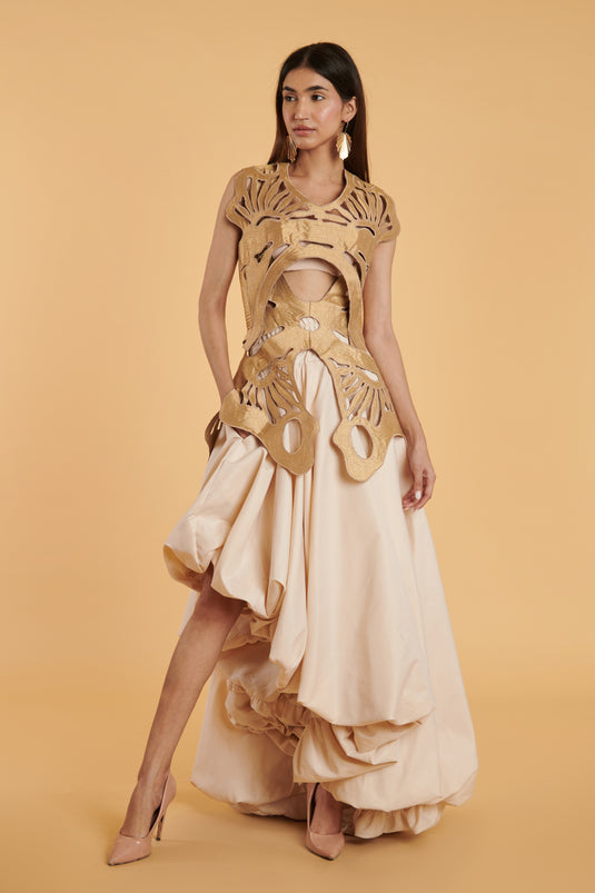 GENERATION GOLD Gilded skeletal short.