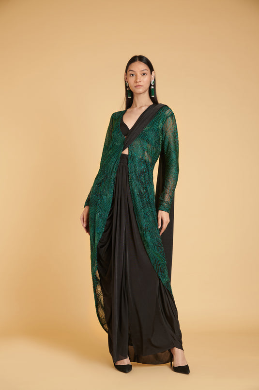 sometsuke Emerarudo Burakku Dripping Glam Jacket