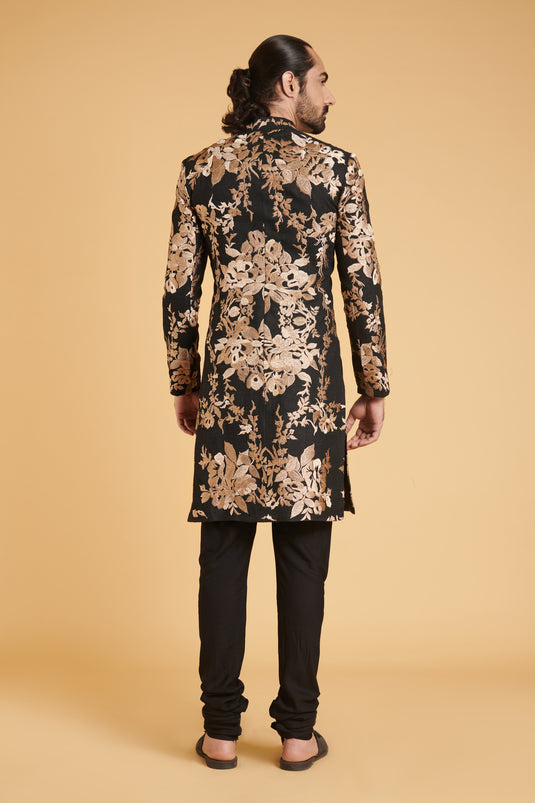 sometsuke Burakku Gorudo Aari Traditional Jacket