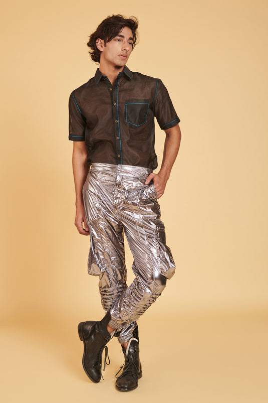 sometsuke Burakku Buru Sheer Luxe Shirt