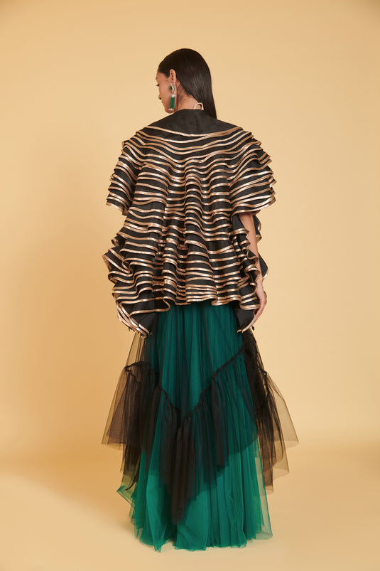 sometsuke Emerarudo Burakku Sheer Skirt