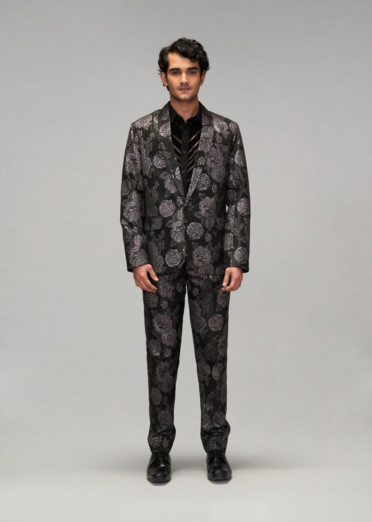 Starlight floral jacquard suit