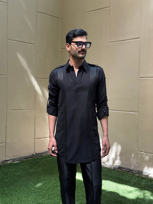 CRYSTAL ROPE PATHAN BLACK