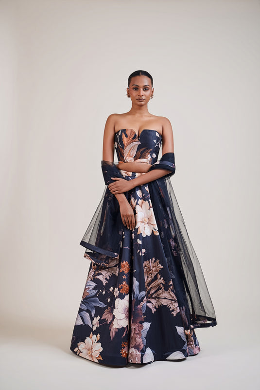 Garden of Eden black bumblebee lehenga