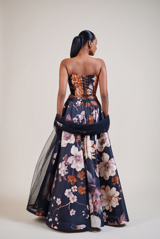 Garden of Eden black bumblebee lehenga