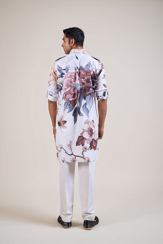 Garden of Eden ivory bumblebee  pathani kurta