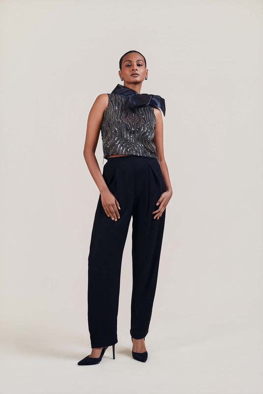 Fuss it black gunmetal dripping top
