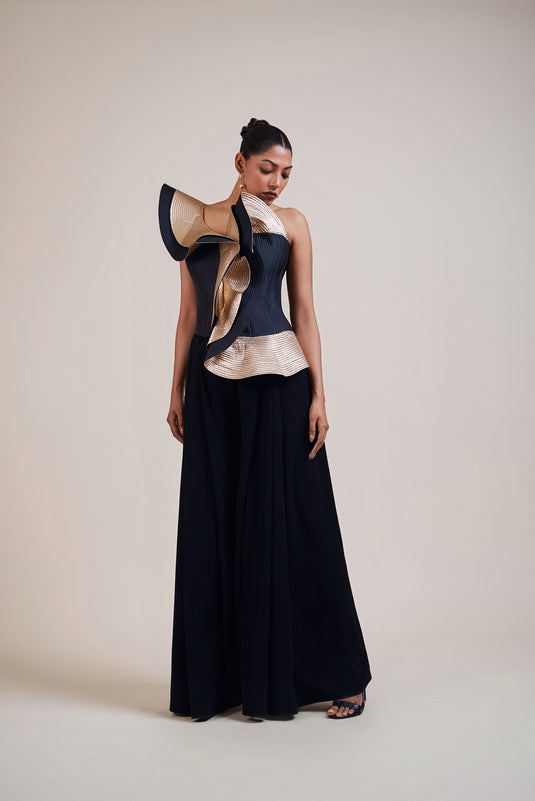 Checkmate black-gold structural corset