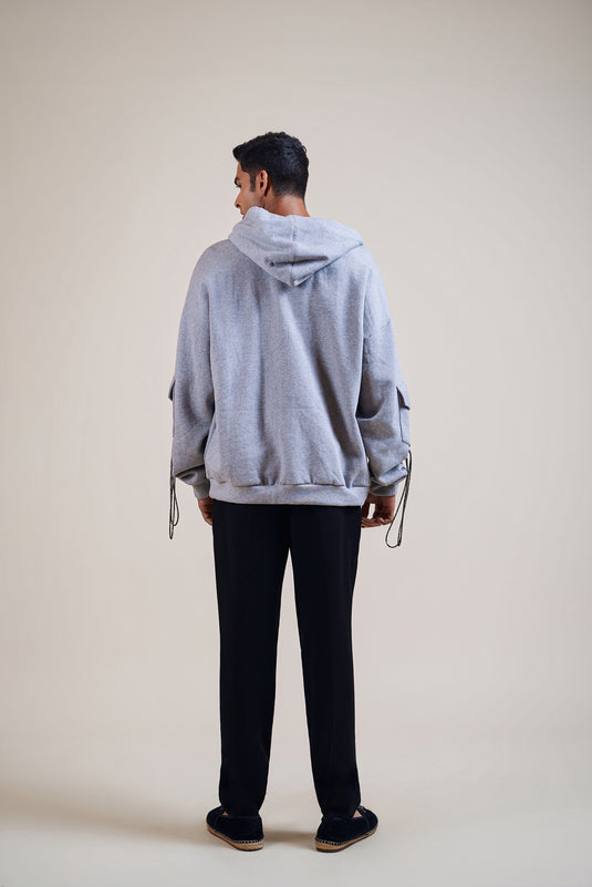 Garden of Eden grey-gunmetal necklace hoodie