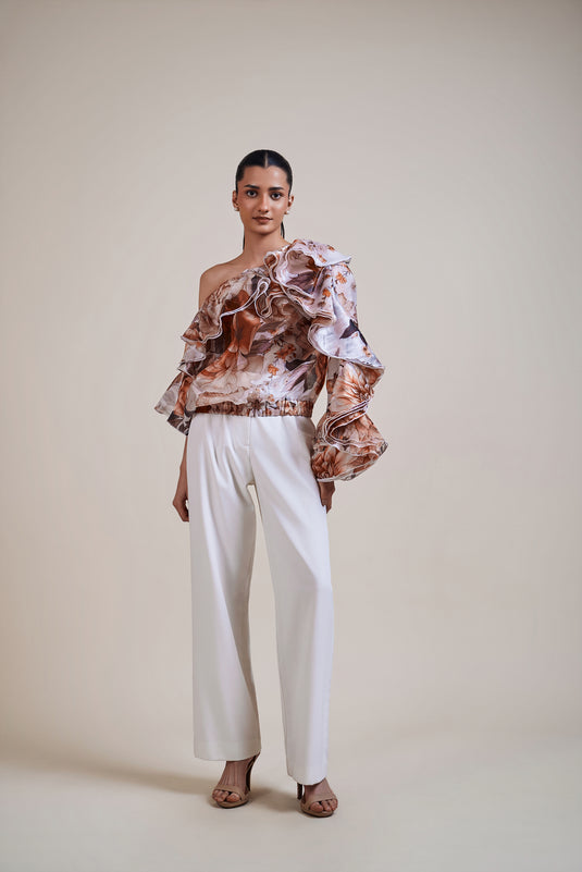 Garden of Eden ivory moth frill top