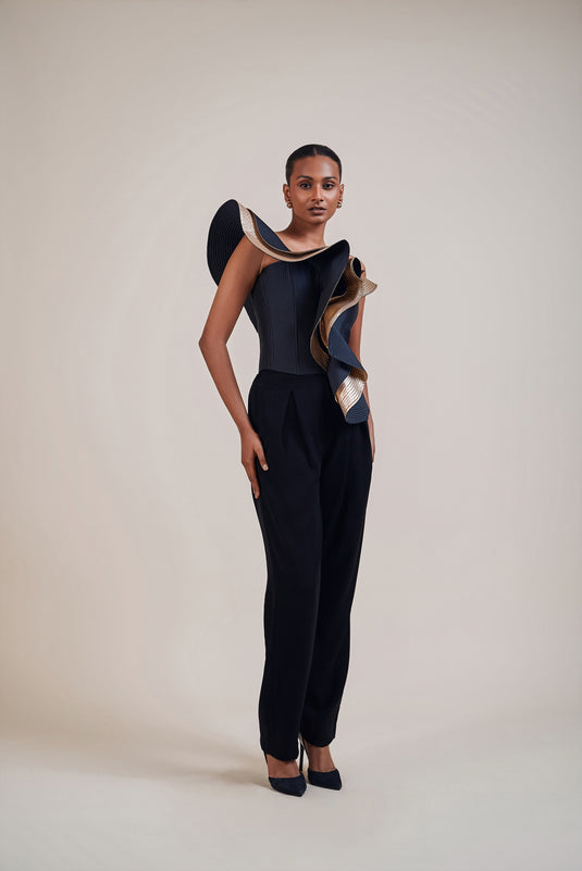 Checkmate black-gold structural corset