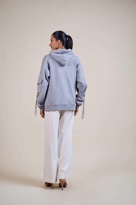 Garden of Eden grey-silver necklace hoodie